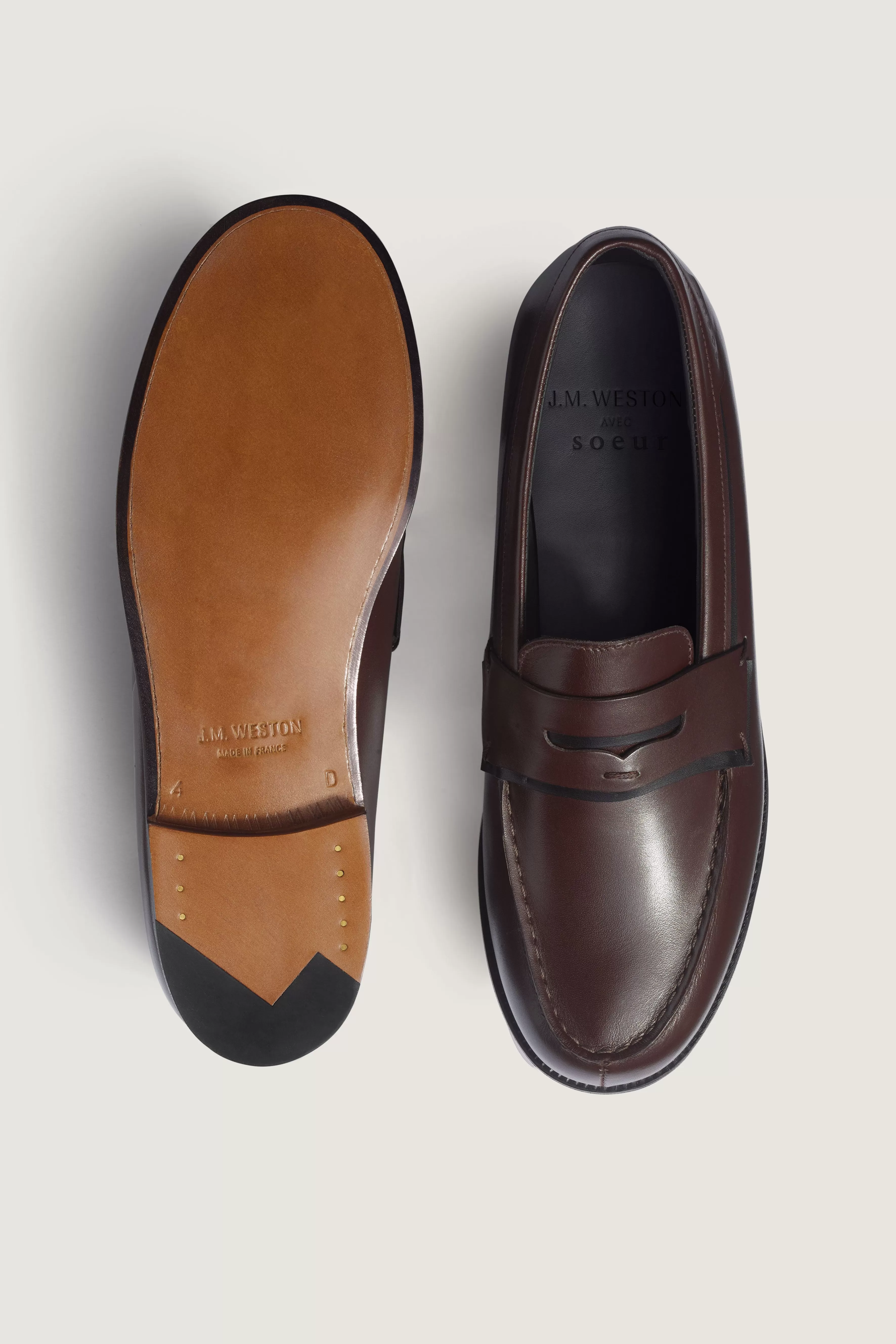 Sale Soeur MOCASSINS 180 J.M. WESTON & Mélèze / Noir