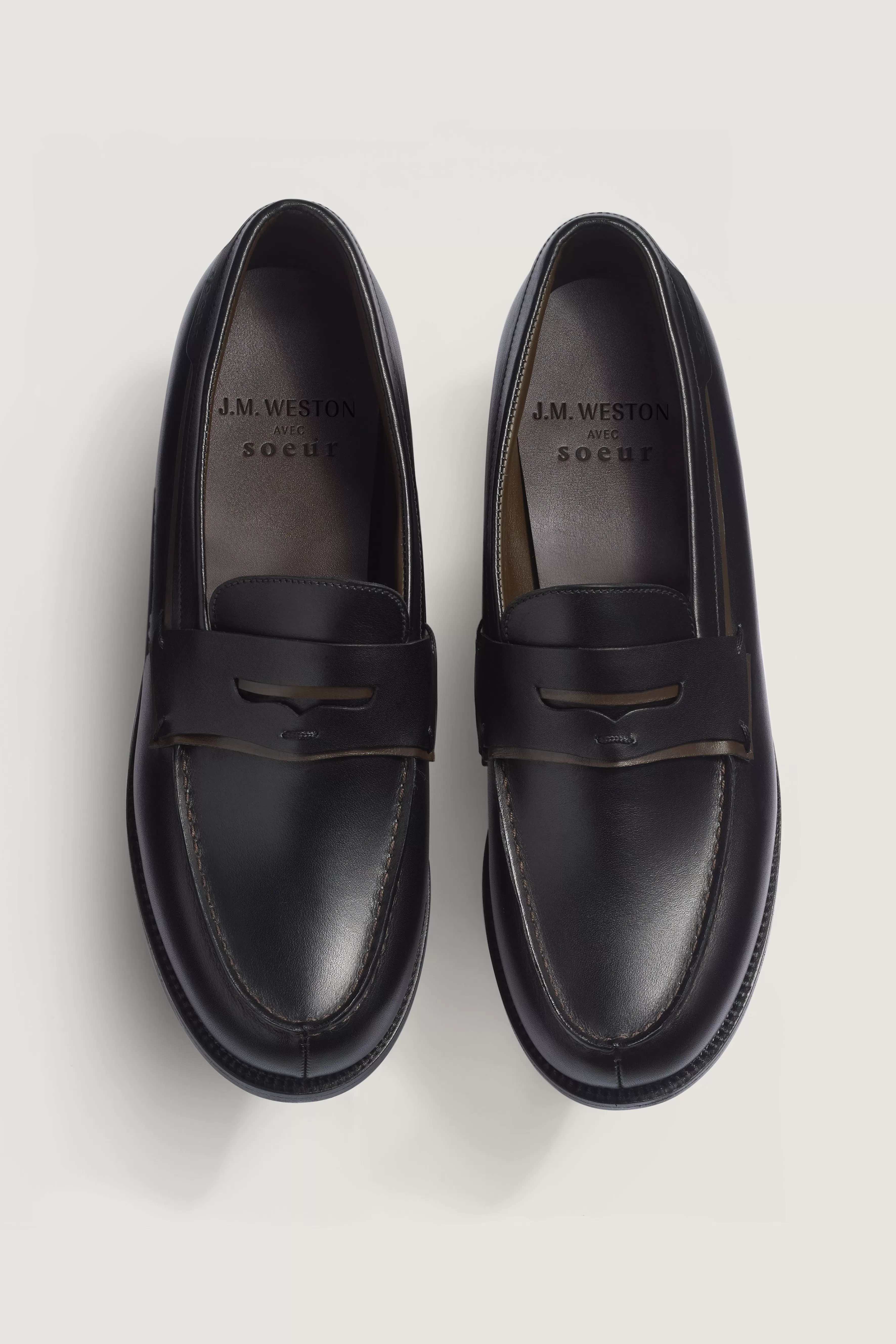 Online Soeur MOCASSINS 180 J.M. WESTON & Noir / Terre d'ombre
